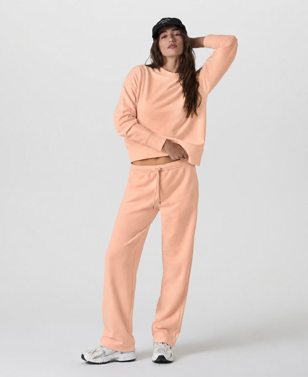 Vuori Sedona Weekender Crew Neck Sweatshirt Light Peach Size Small